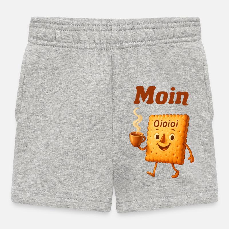 Moin biscuit dessin animé motif café - Short Bébé - gris chiné