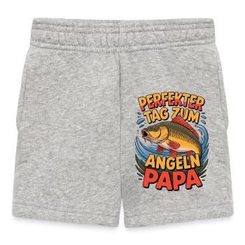 Perfekter Angeltag Papa - Baby Shorts - Grau meliert - Vorne