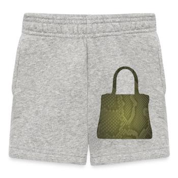 Olive Snake Skin Tote - Baby Shorts - heather grey - Front
