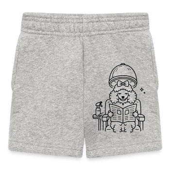 Pudel beim Frisör - Baby Shorts - Grau meliert - Vorne