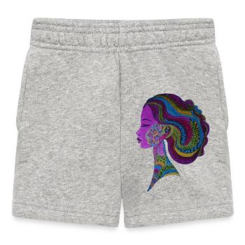 Farbenfrohes Dreadlocks-Porträt - Baby Shorts - Grau meliert - Vorne
