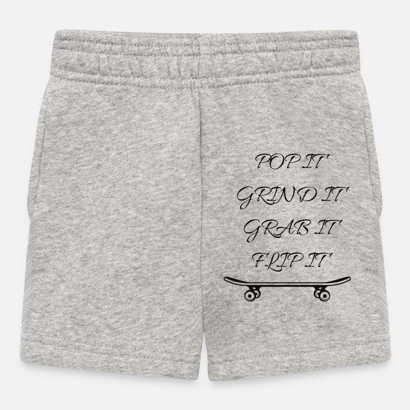 Profil minimaliste du skateboard - Short Bébé - gris chiné