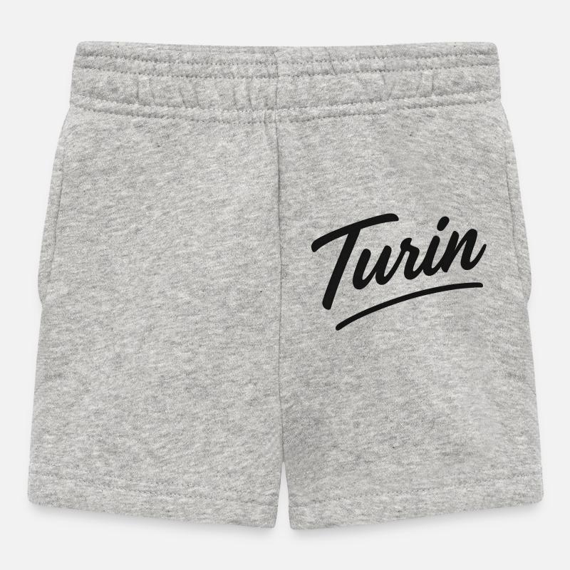 Turin Script Hand Lettering - Baby Shorts - heather grey