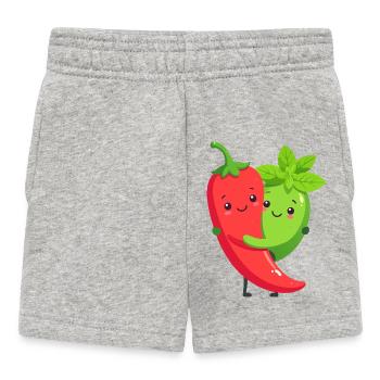 Kuschelige Chilli Minze Freunde - Baby Shorts - Grau meliert - Vorne