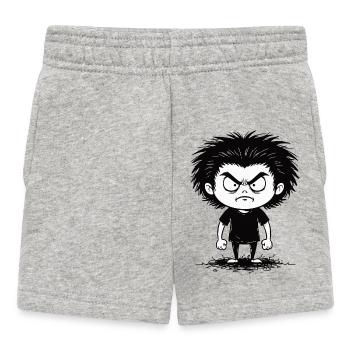 Kindliche Wutentschlossenheit Schwarz und Weiß - Baby Shorts - Grau meliert - Vorne