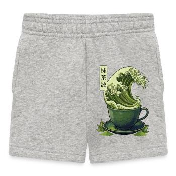 Matcha Wave Shirt Japan Style Tee Design - Baby Shorts - Grau meliert - Vorne