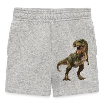 Style géométrique T-Rex vert Low Poly Camo - Short Bébé - gris chiné - Devant