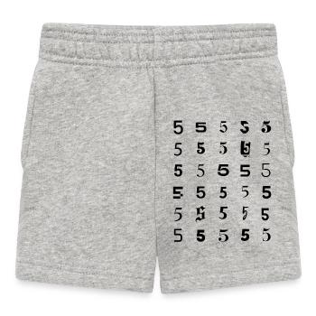 number 5 mosaic design  - Baby Shorts - heather grey - Front