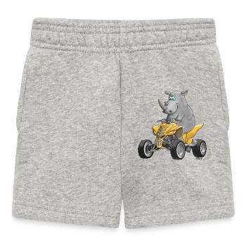 Rhinocéros drôle - Quad - Short Bébé - gris chiné - Devant