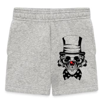 Gruseliger Clown Totenkopf Süßes oder Saures Halloween - Baby Shorts - Grau meliert - Vorne
