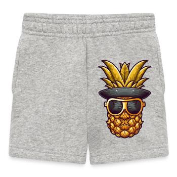 Cool gangster pineapple hip design with sunglasses - Baby Shorts - heather grey - Front
