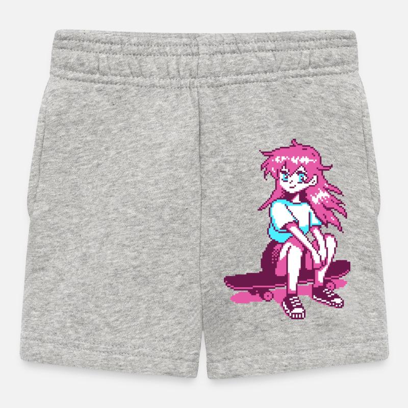 8bit SK8er GRL - Short Bébé - gris chiné