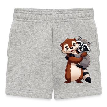 Loutre et raton laveur - Short Bébé - gris chiné - Devant