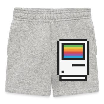 Conception de t-shirt rétro dégradé arc-en-ciel - Short Bébé - gris chiné - Devant
