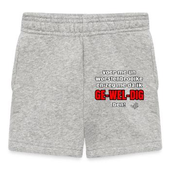 Füttere mich mit Bratwurst - Baby Shorts - Grau meliert - Vorne