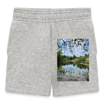 Spiegelsee im Waldrand - Baby Shorts - Grau meliert - Vorne