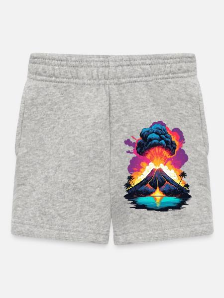 Vulkan Ausbruch - Baby Shorts - Grau meliert