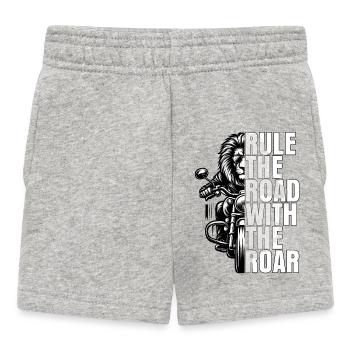 BEHERRSCHE DIE STRASSE MIT DEM BRÜLLEN EINES LÖWEN-BIKERS! - Baby Shorts - Grau meliert - Vorne