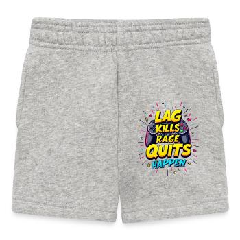 LAG KILLS, RAGE QUITS HAPPEN, GAMING - Baby Shorts - Grau meliert - Vorne