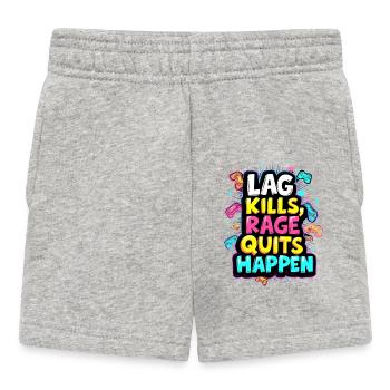 LAG KILLS, RAGE QUITS HAPPEN, GAMING - Baby Shorts - Grau meliert - Vorne