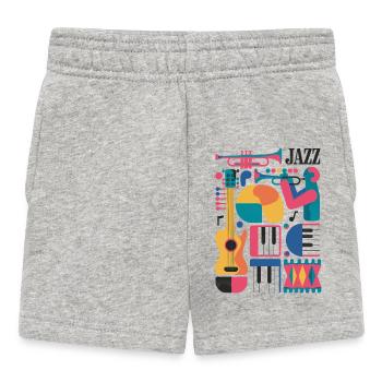 Farbenfrohes Design zum Thema Musik - Baby Shorts - Grau meliert - Vorne