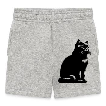 British Shorthair Cat - Baby Shorts - heather grey - Front