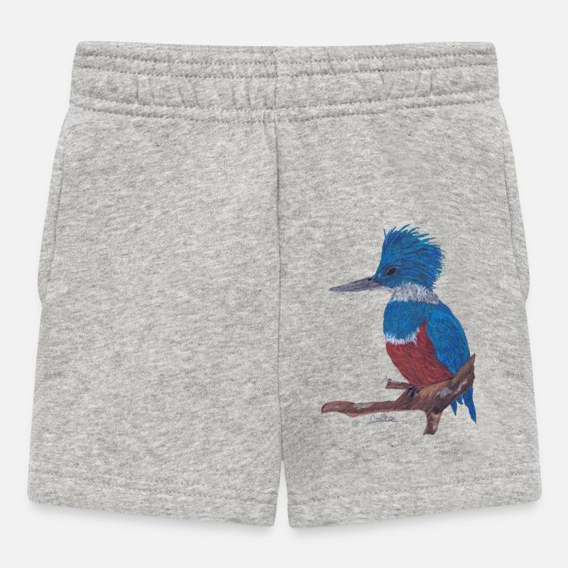 Ein charismatischer Eisvogel. - Baby Shorts - Grau meliert