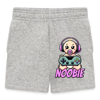 Bébé Noobie / Newbie Girl - Cadeau de naissance - Short Bébé - gris chiné - Devant