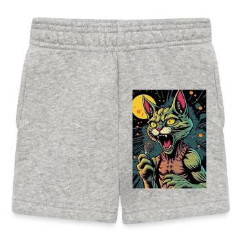 Karaoke-Katze 1 - Baby Shorts - Grau meliert - Vorne