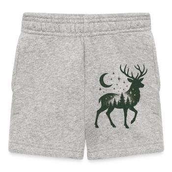 Star Forest Deer Silhouette - Baby Shorts - heather grey - Front