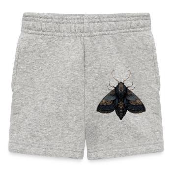 Ornate Moth Illustration with Intricate Details - Baby Shorts - heather grey - Front
