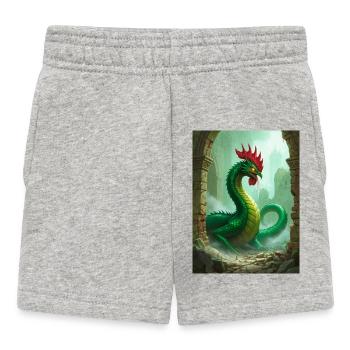 Basilic à tête de coq et pétrifiant mortel - Short Bébé - gris chiné - Devant