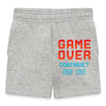 Game Over, Continue? - Baby Shorts - heather grey - Front