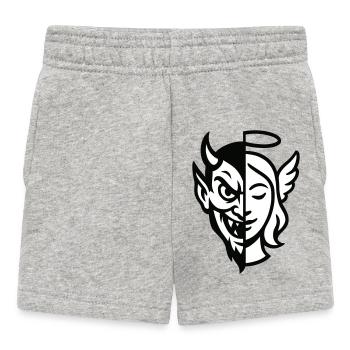 Split Face Dämon Engel - Baby Shorts - Grau meliert - Vorne