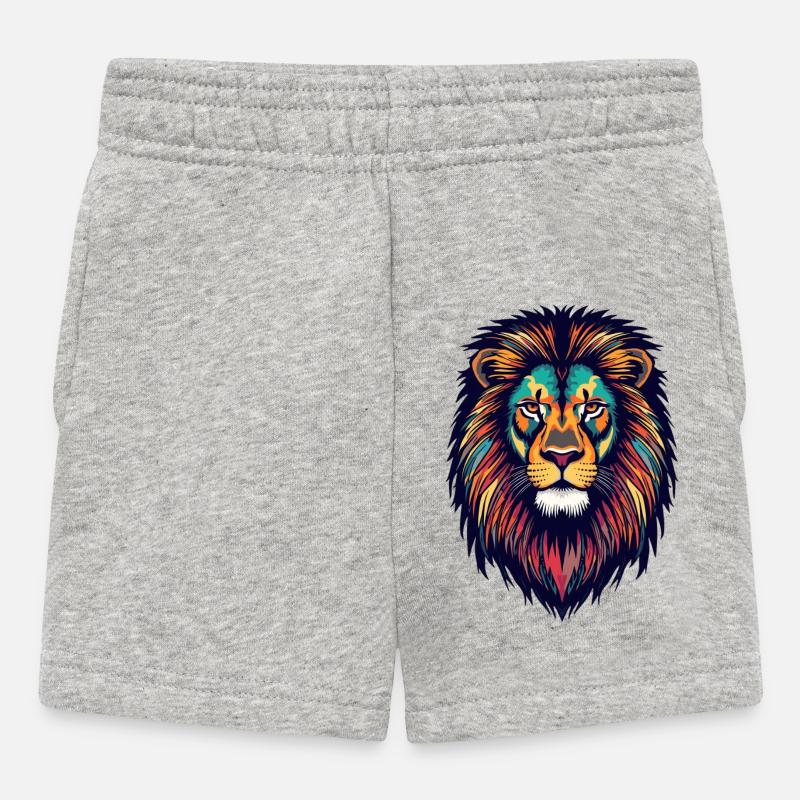 Explosion de couleur de lion brillant - Short Bébé - gris chiné