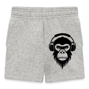 Edition Art Monkey Head Minimal Lines Shirt - Baby Shorts - heather grey - Front