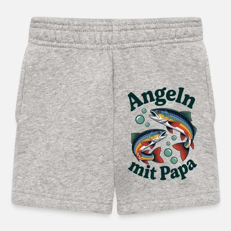 Pêcher avec papa - Short Bébé - gris chiné