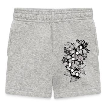 Black and White Flower Spiral - Baby Shorts - heather grey - Front