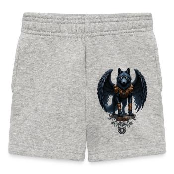 Loup ailé armé de fantaisie - Short Bébé - gris chiné - Devant