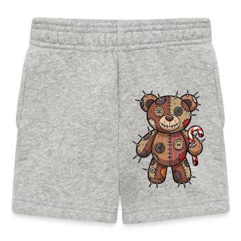 Creepy Christmas Bear Voodoo Halloween Nightmare - Baby Shorts - heather grey - Front