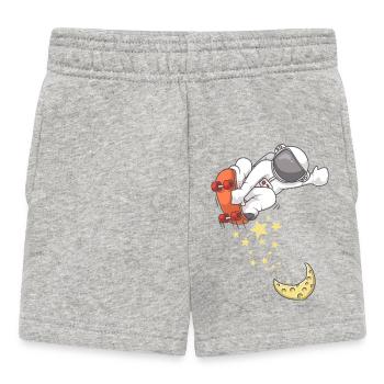 Astronaute patine sur le croissant de lune - Short Bébé - gris chiné - Devant