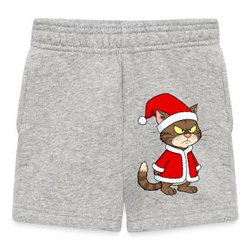 Cat Christmas grim funny - Baby Shorts - heather grey - Front