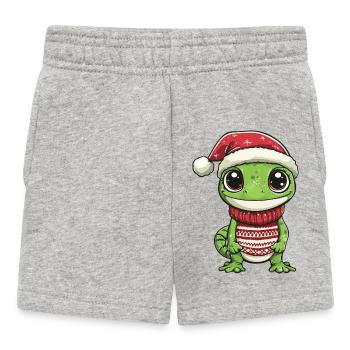 Echse Weihnachten Xmas - Baby Shorts - Grau meliert - Vorne