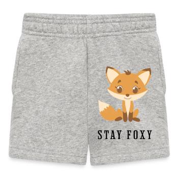 Cute Forest Fox Cartoon - Baby Shorts - heather grey - Front
