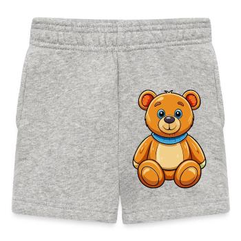 teddy bear - Baby Shorts - heather grey - Front
