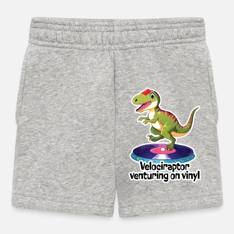 VELOCERAPTOR s’aventure sur vinyle - Short Bébé - gris chiné