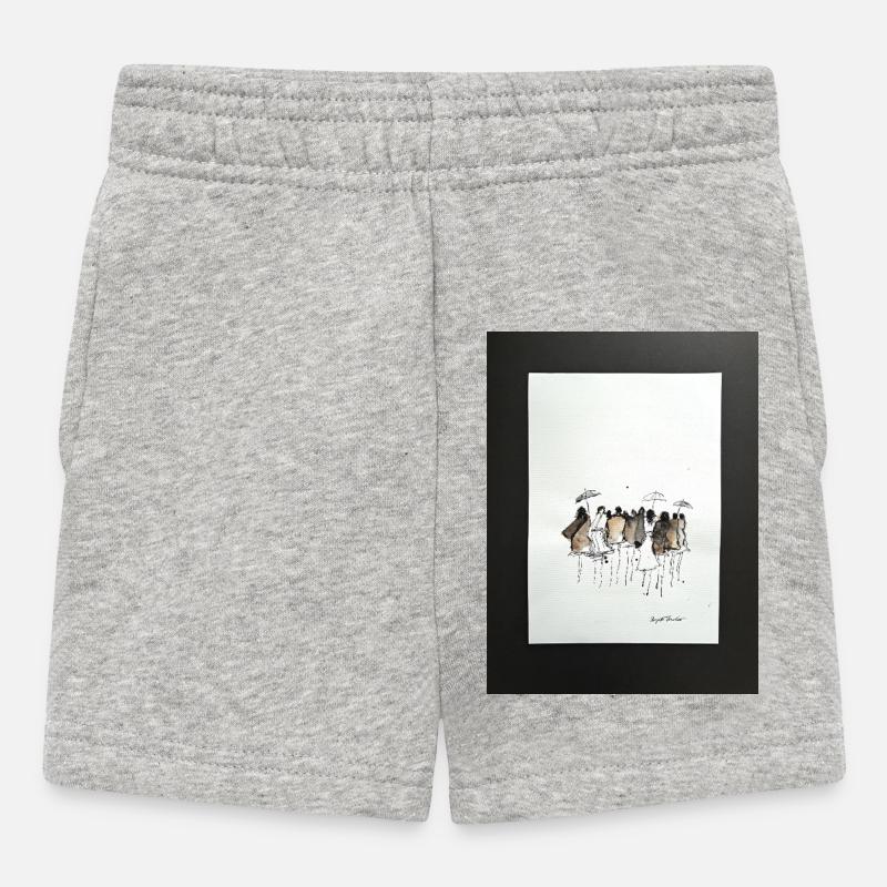 La mode, les gens abstraits. Aquarelle à l’encre - Short Bébé - gris chiné