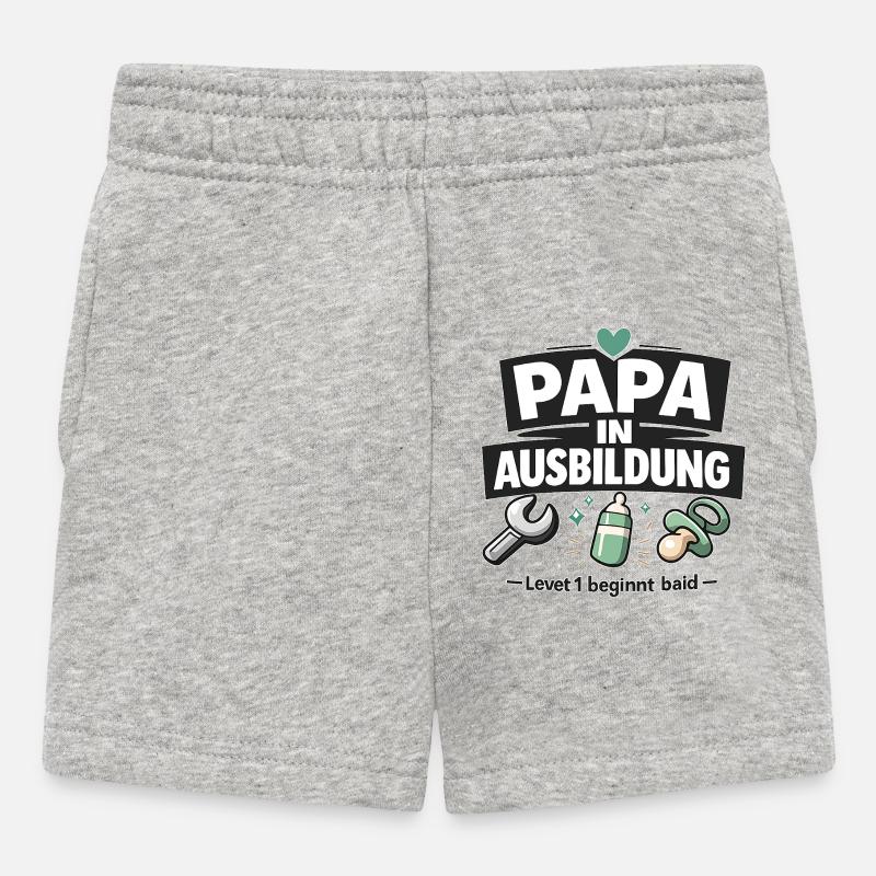Papa en formation niveau 1 - Short Bébé - gris chiné