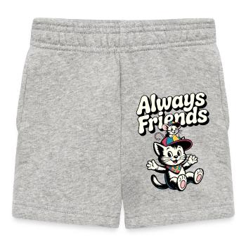 Illustration de chats et souris de Always Friends - Short Bébé - gris chiné - Devant