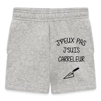 J'peux pas j'suis carreleur – humour métier - Short Bébé - gris chiné - Devant